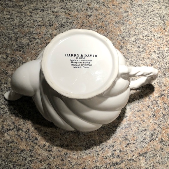 COPY - Harry & David white tea pot with cardinal on top. - Picture 7 of 7